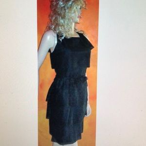 NWT Talbots Black Sleeveless Tiered Flounce Dress size 12P